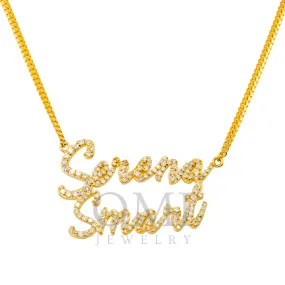 10K YELLOW GOLD DIAMOND CUSTOM NAME NECKLACE 1.15 CT