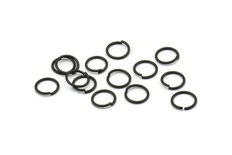 10mm Jump Rings - 50 Oxidized Black Brass Jump Rings (10x1mm) A0372