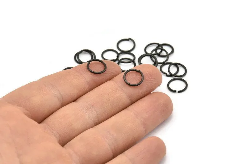 10mm Jump Rings - 50 Oxidized Black Brass Jump Rings (10x1mm) A0372