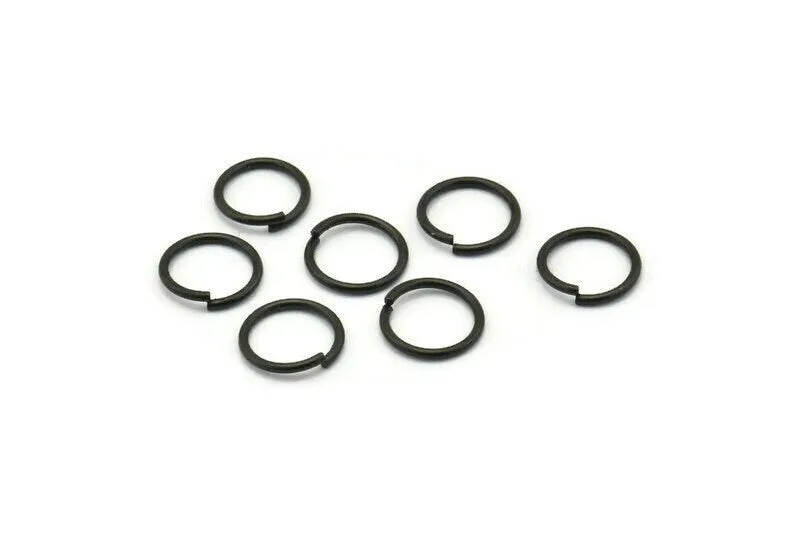 10mm Jump Rings - 50 Oxidized Black Brass Jump Rings (10x1mm) A0372