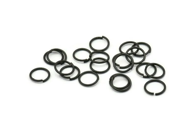 10mm Jump Rings - 50 Oxidized Black Brass Jump Rings (10x1mm) A0372