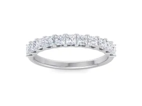 1.10 CT Each Princess Cut Lab Diamond Stackable Band