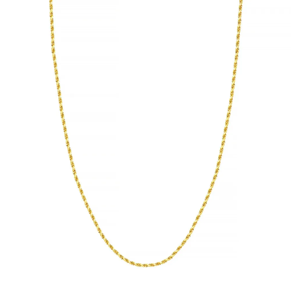 14k Gold 2.5mm Diamond-Cut Rope Chain