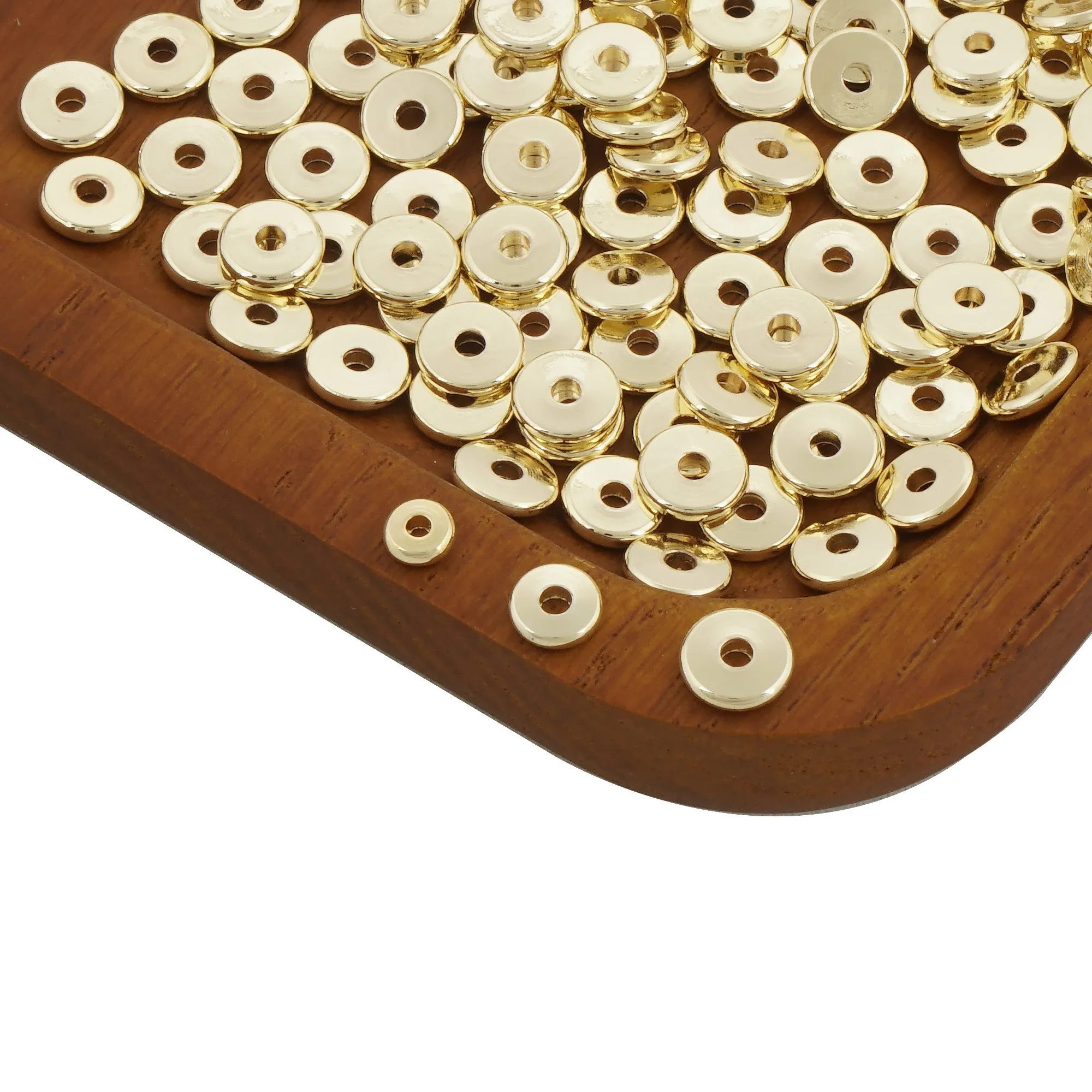 14k Gold Filled Flat Spacer Beads - Coin Disk and Disc Styles in 4mm, 5mm, 6mm Sizes