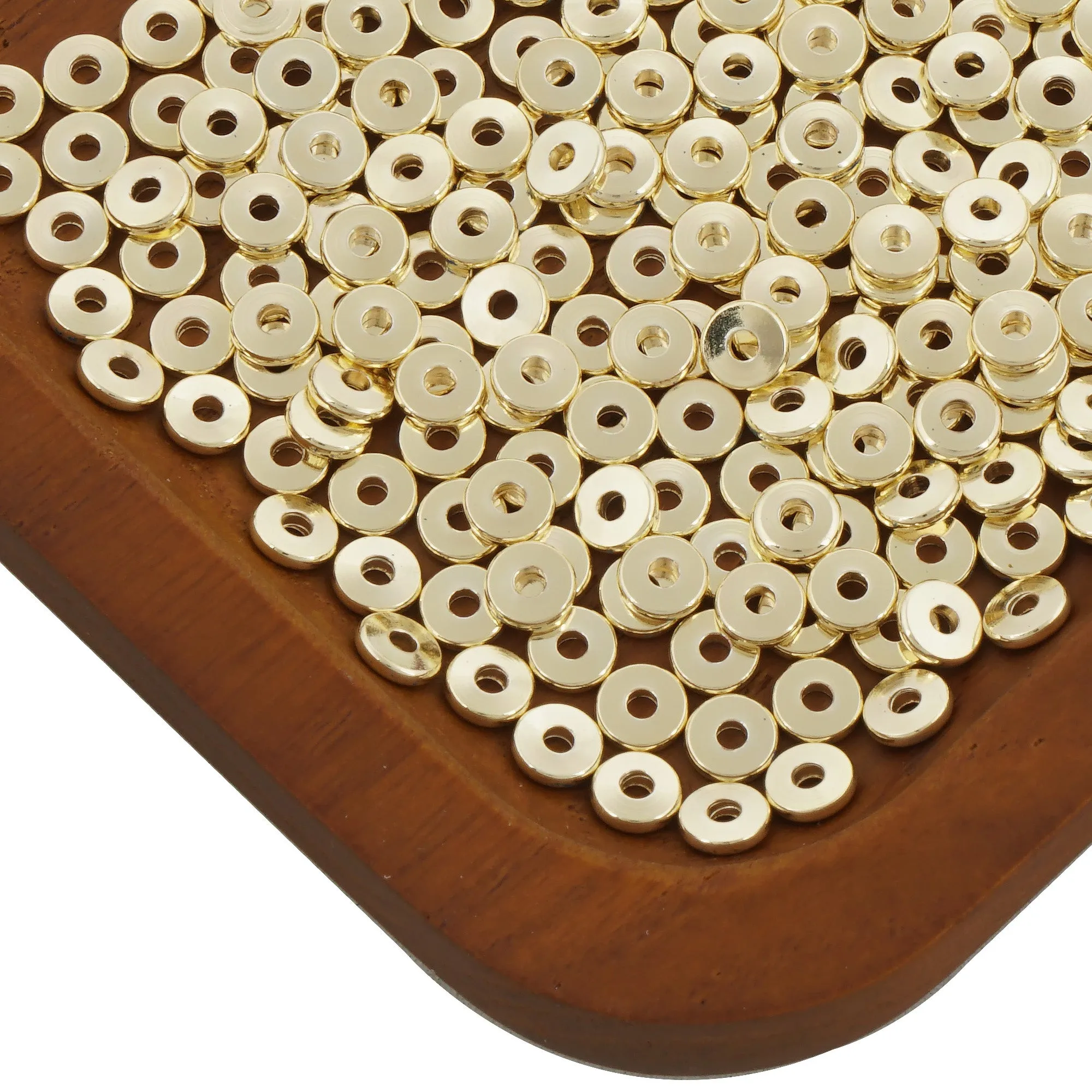 14k Gold Filled Flat Spacer Beads - Coin Disk and Disc Styles in 4mm, 5mm, 6mm Sizes