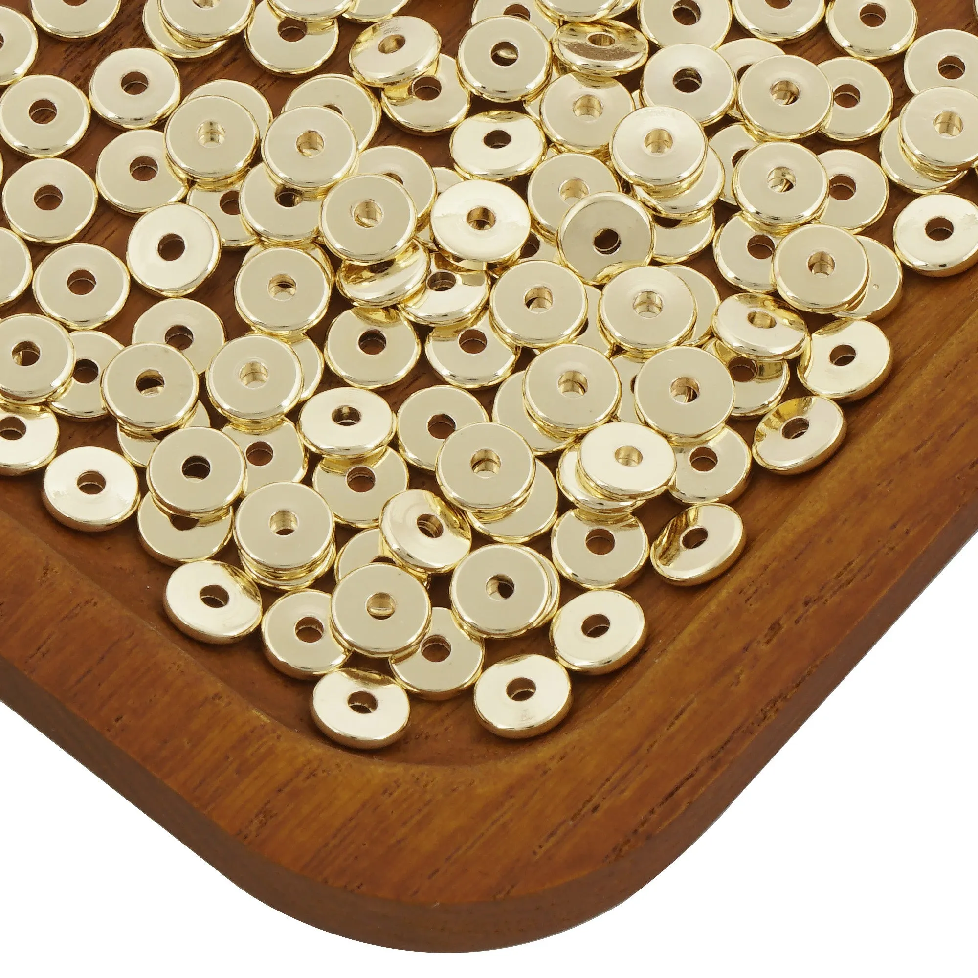 14k Gold Filled Flat Spacer Beads - Coin Disk and Disc Styles in 4mm, 5mm, 6mm Sizes