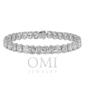 14K GOLD OVAL LAB DIAMOND TENNIS BRACELET 31.84 CT