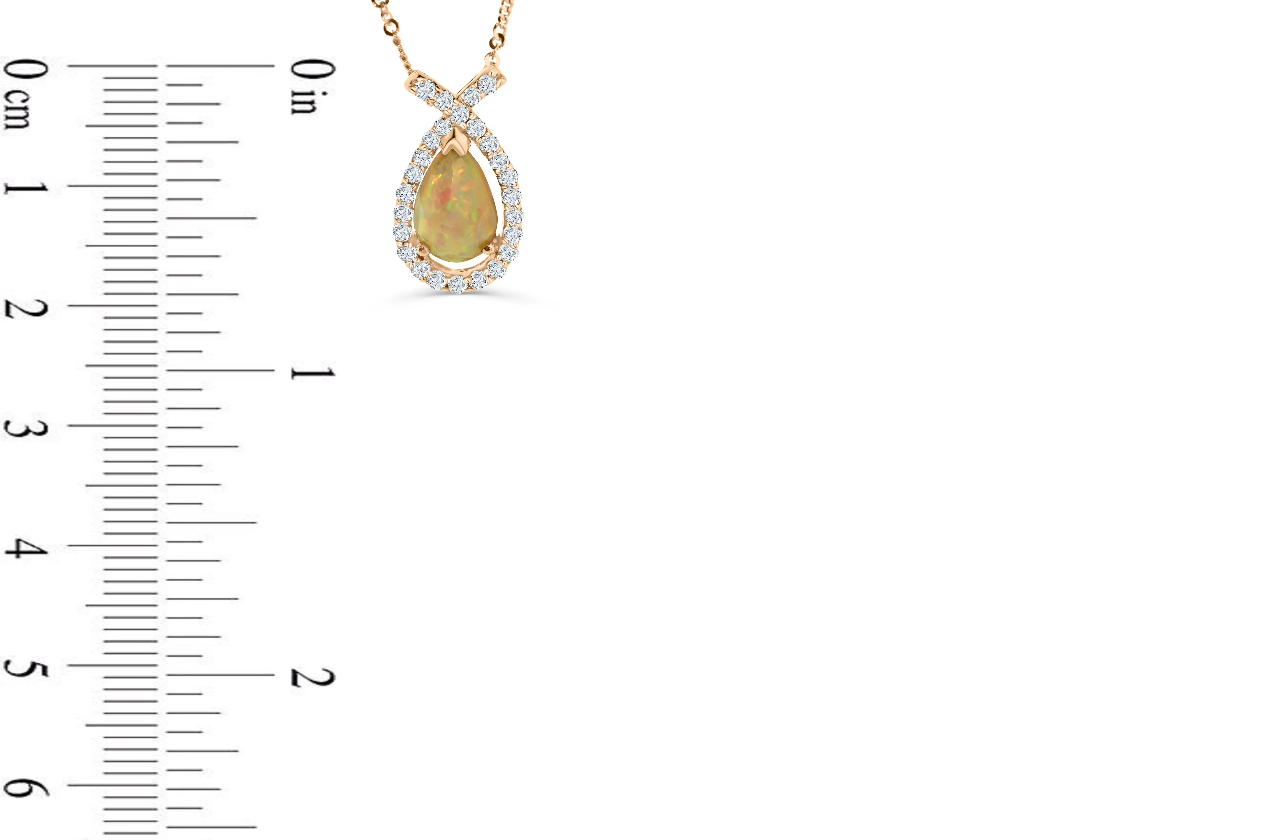 1.66 CT Pear Opal Diamond Pendant 0.66 CT TW 14K Rose Gold OPEN004