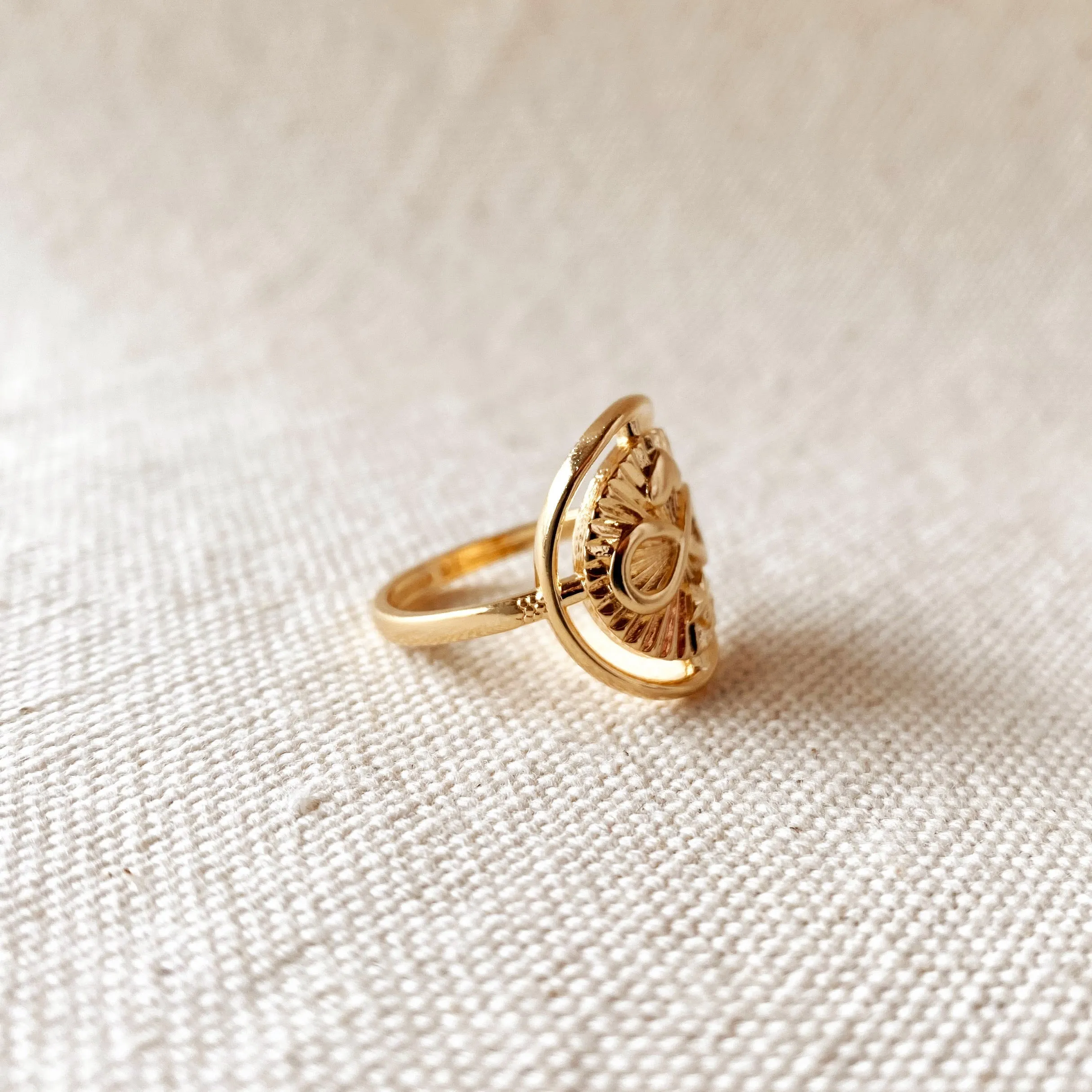 18k Gold Filled Radiant Infinity Heart and Star Ring