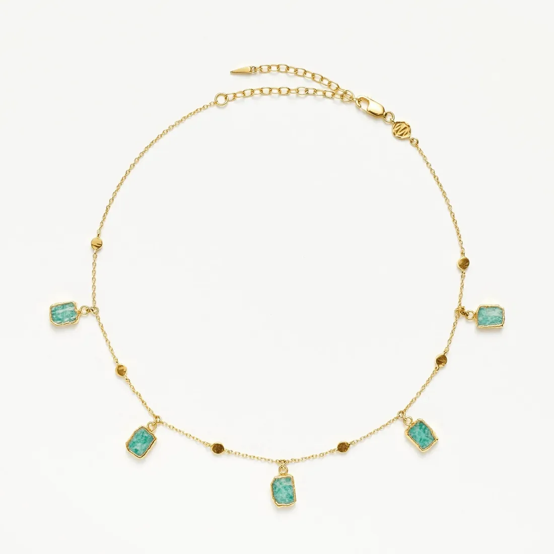 18K Gold Plated Amazonite Charm Choker