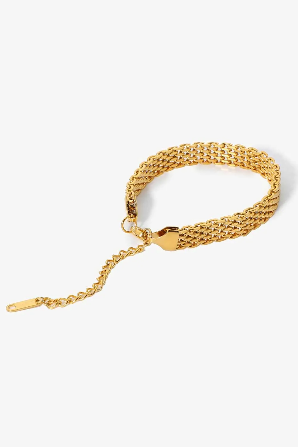 18K Gold-Plated Wide Chain Bracelet