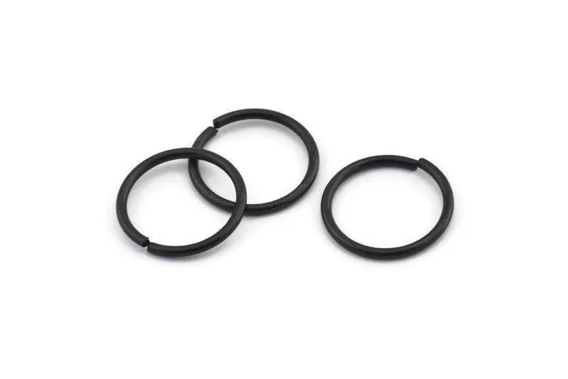 18mm Jump Ring -12 Oxidized Black Brass Jump Rings (18x1.5mm) D0233 S600