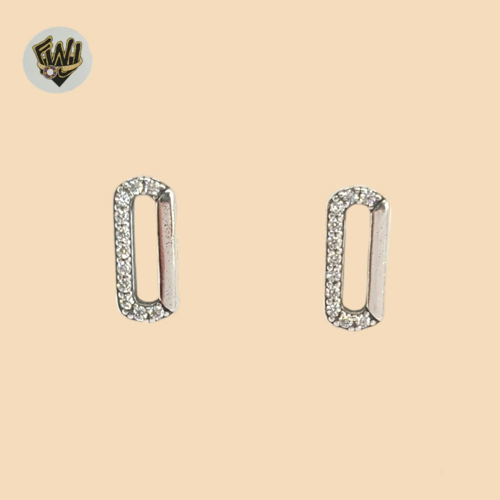 (2-3064) 925 Sterling Silver - Paper Clip Earrings.