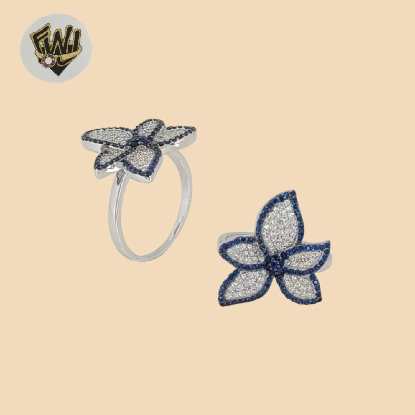 (2-5074) 925 Sterling Silver - Zircon Flower Ring