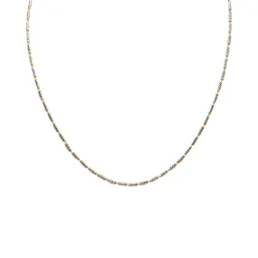 22K Multi Tone Gold Chain W/ Long Textured Beads