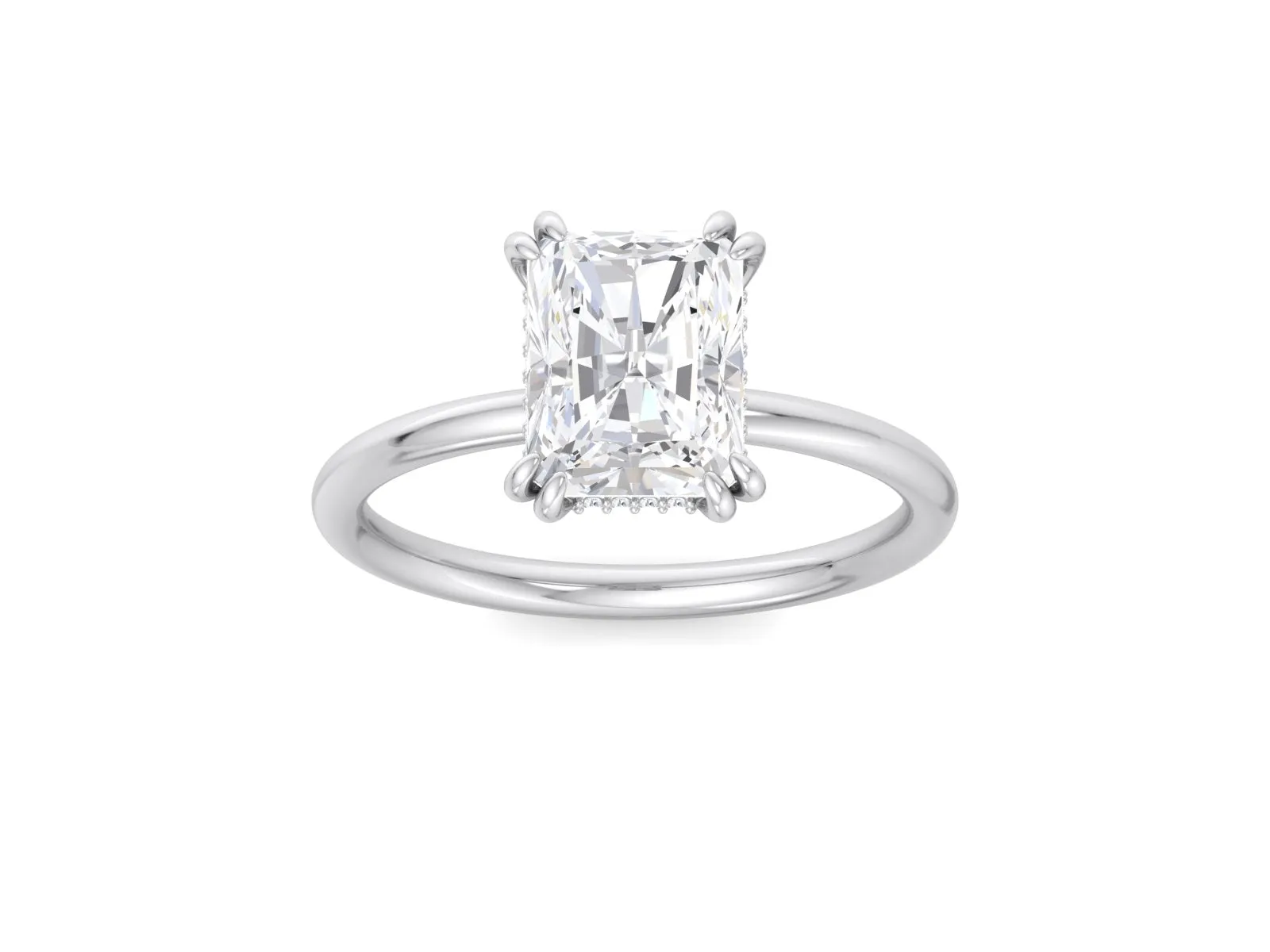 2.60Carat Radiant Cut Lab Grown CVD Diamond Ring