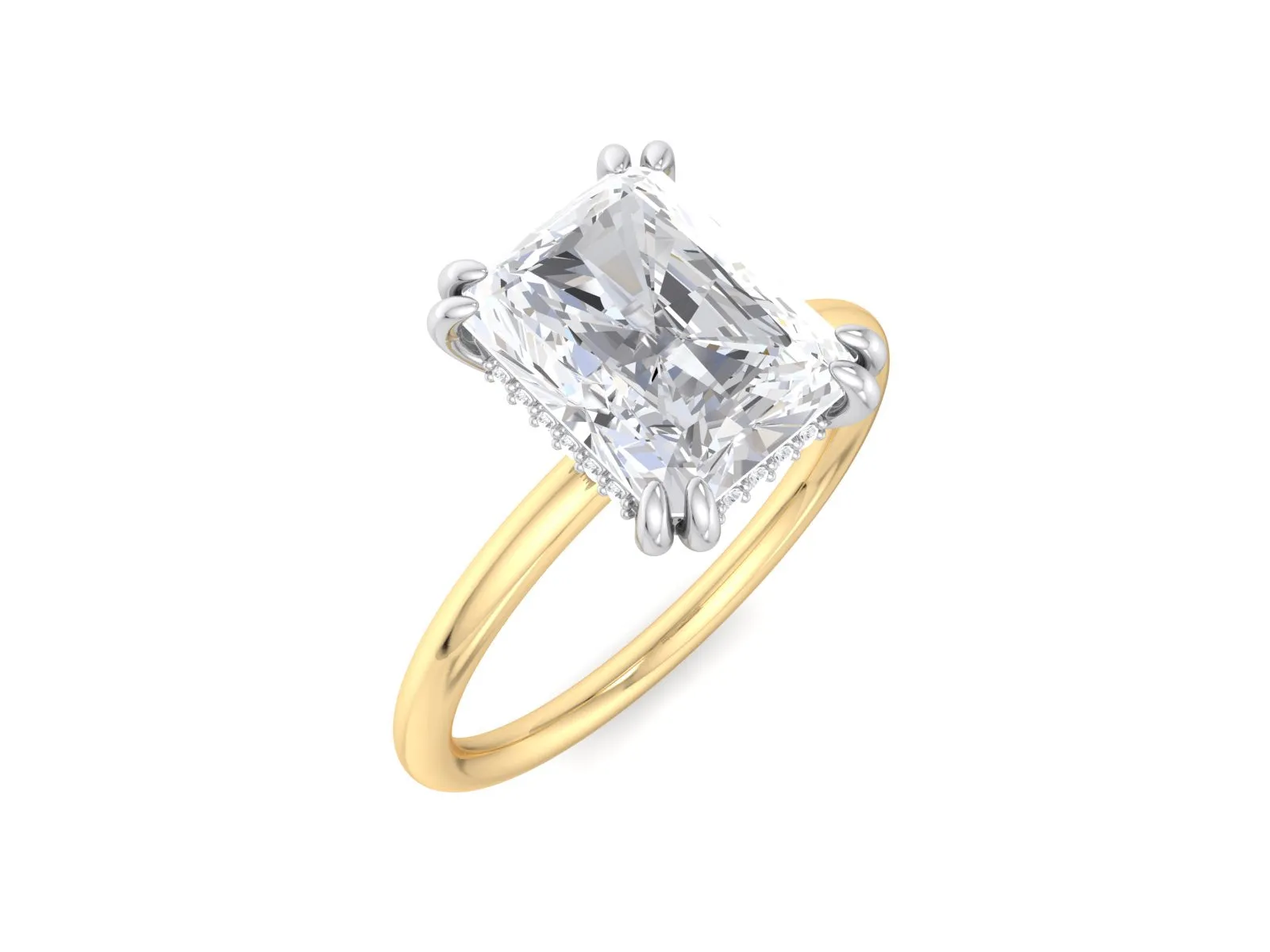 2.60Carat Radiant Cut Lab Grown CVD Diamond Ring