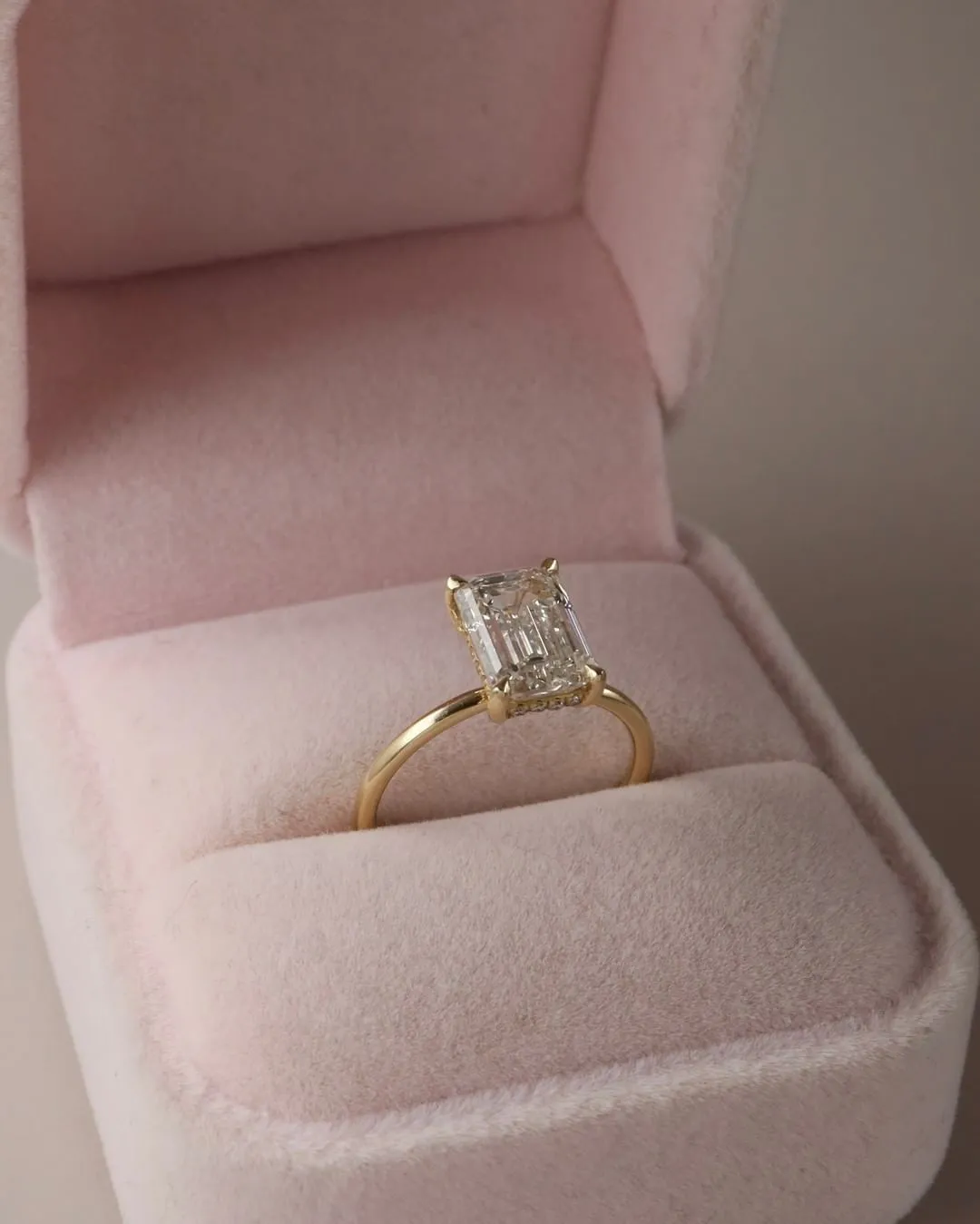 3.00ct Emerald Cut Moissanite Engagement Ring