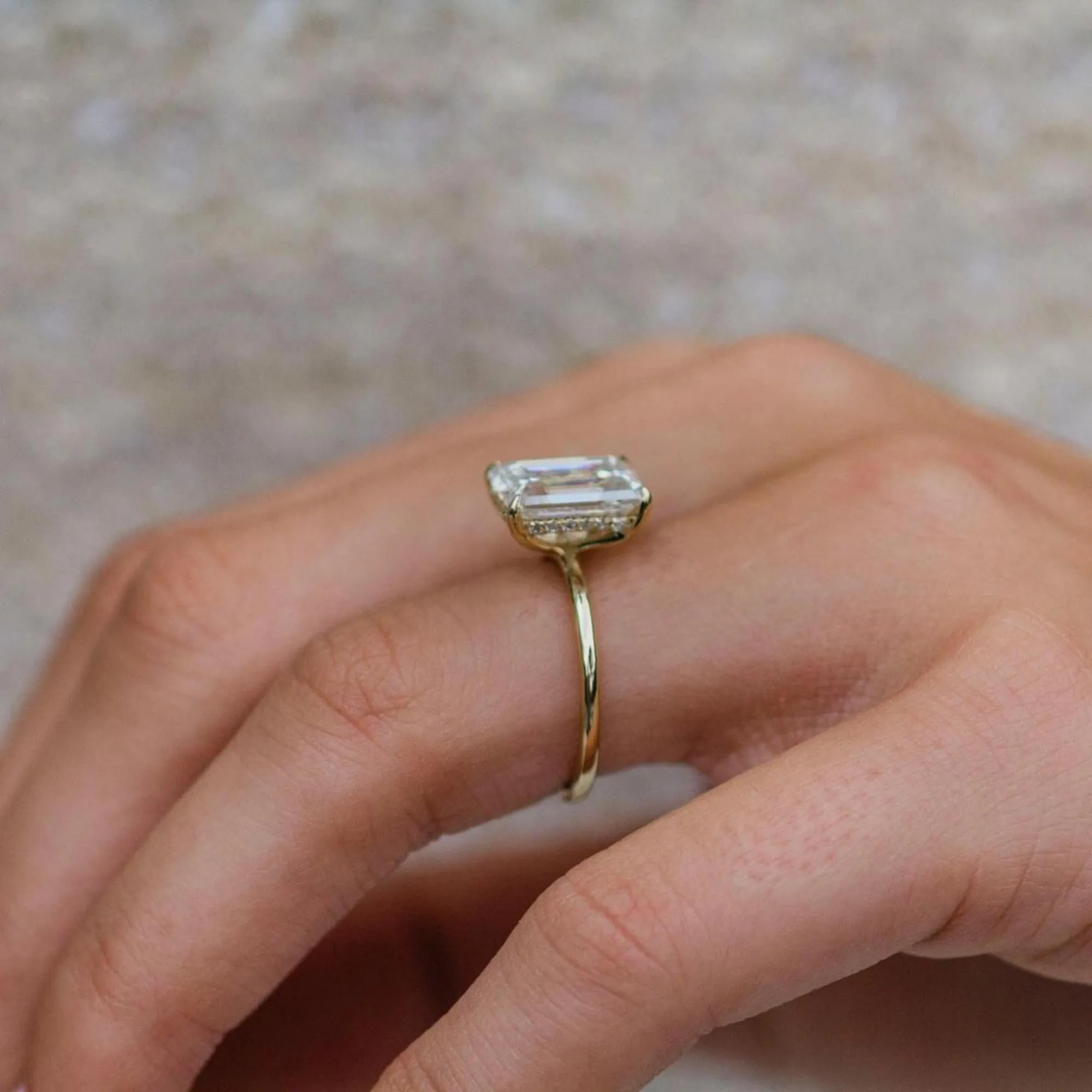 3.8 Ct Emerald Cut Moissanite Engagement Ring