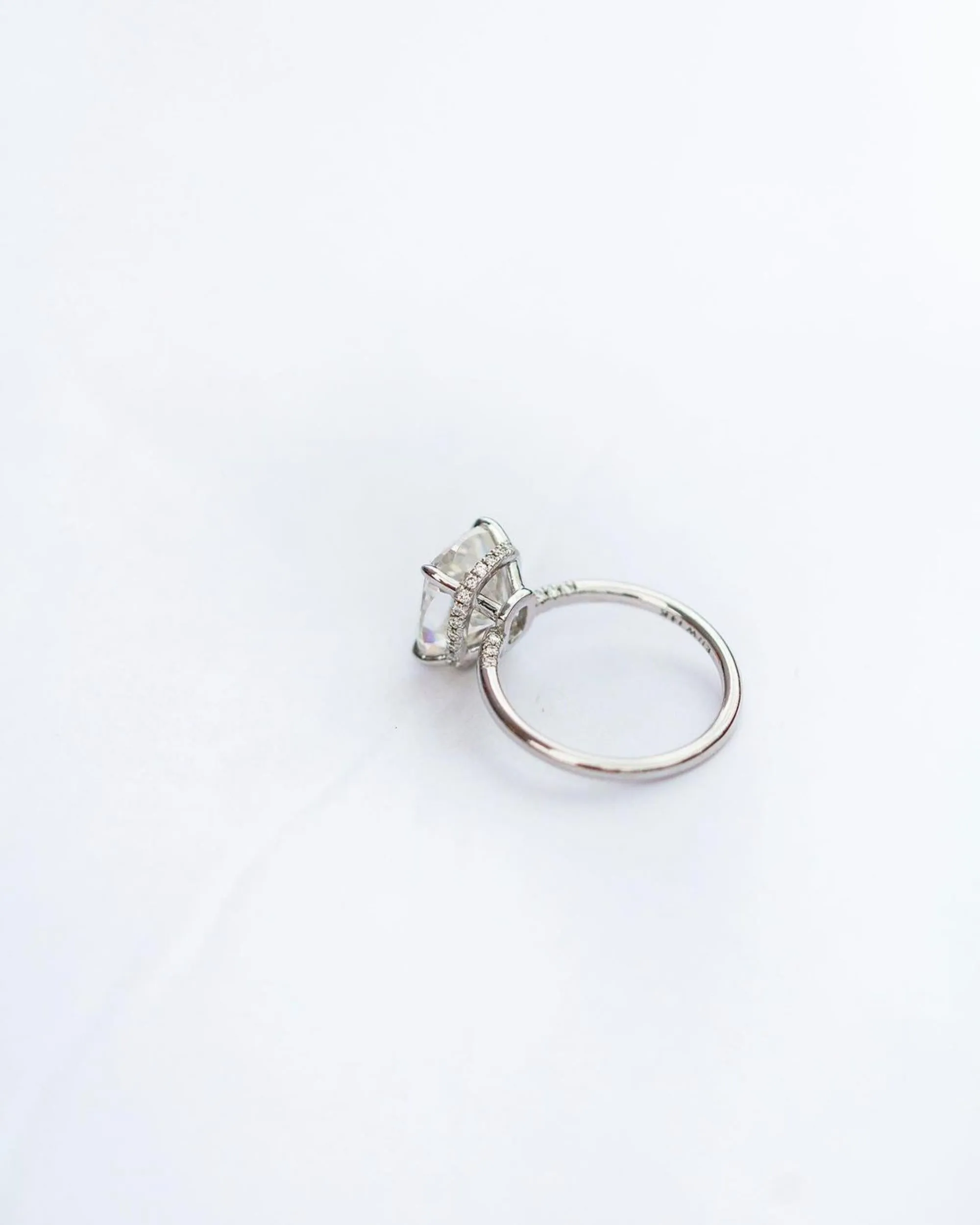 4.55CT Cushion Moissanite Diamond With Round Moissanite Diamond Hidden halo Ring