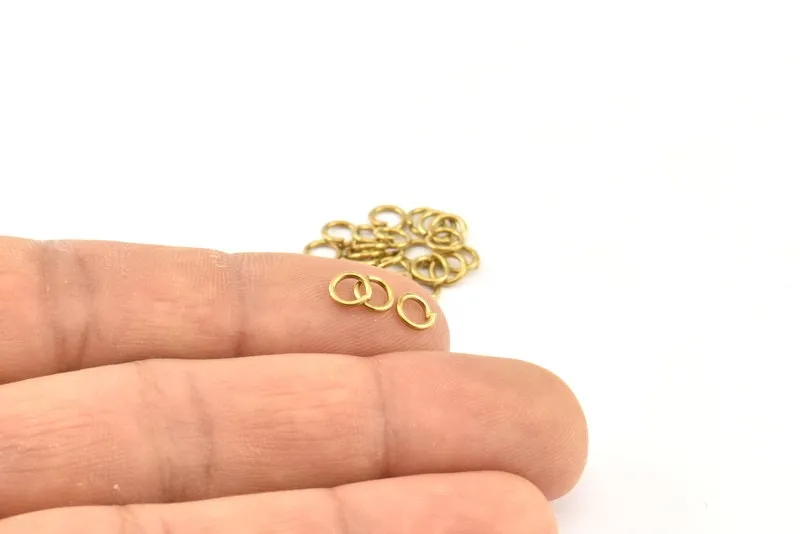 5mm Jump Ring - 250 Raw Brass Jump Rings (5x0.80mm) A0820