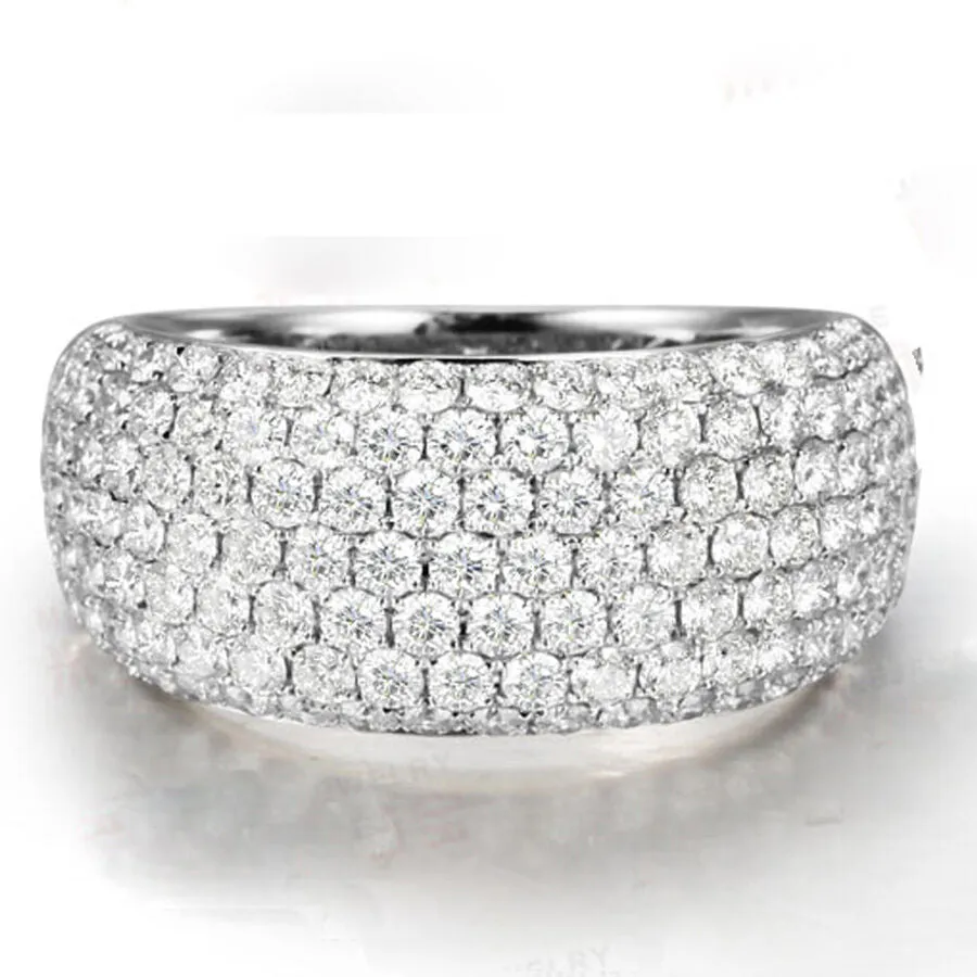 925 Created White Sapphire Micro-Pave Anniversary Band Ring