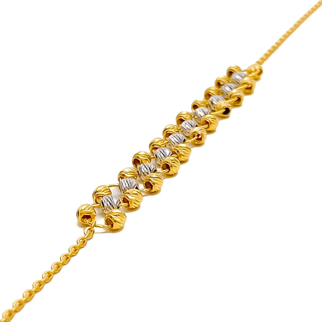 Accented Shimmering Multi-Color 22k Gold Bracelet