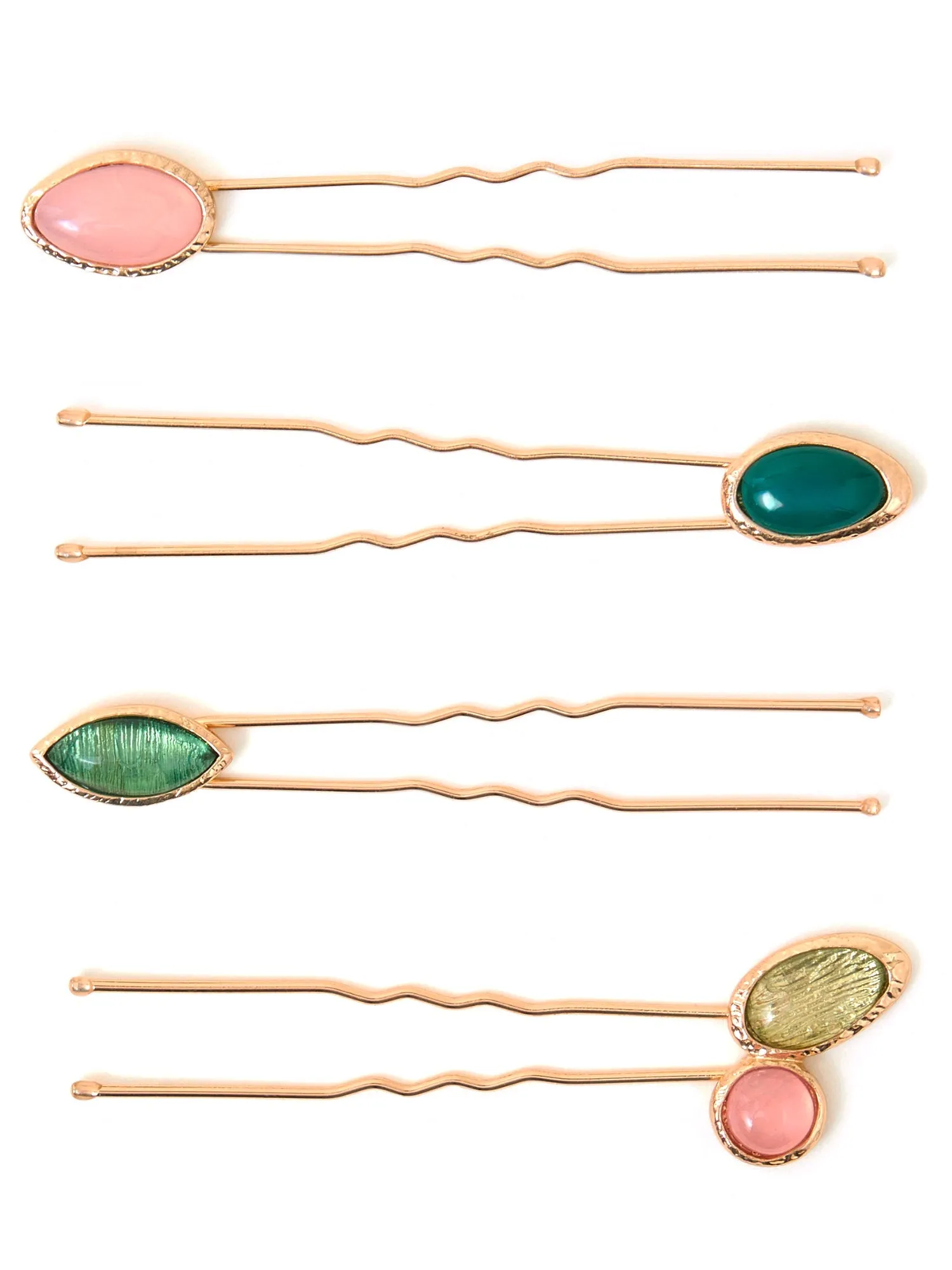 Accessorize London Women's Multi Gem Hair Pins Pack-4