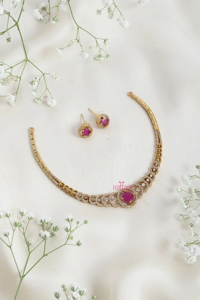 AD Stone Ruby Hasli Choker