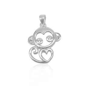 Adelina Open Monkey with Heart Pendant