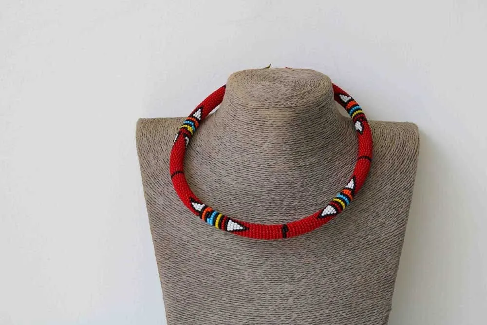 African beaded necklace, Statement necklace, Beaded Necklace for women, Moms gift, Christmas Gift for her, Zulu beaded necklace