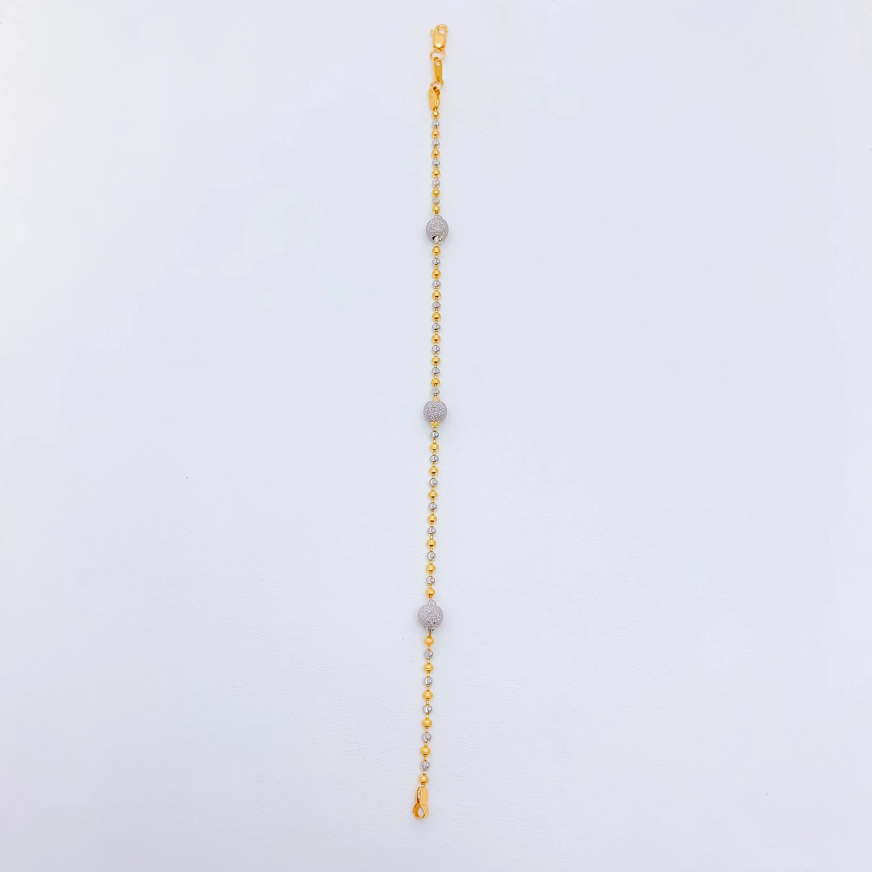 Alternating Frosted Two-Tone Chain Bracelet