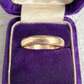 Antique Gold Wedding Band Ring, 1904 Size 6 1/2