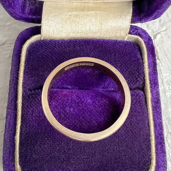 Antique Gold Wedding Band Ring, 1904 Size 6 1/2