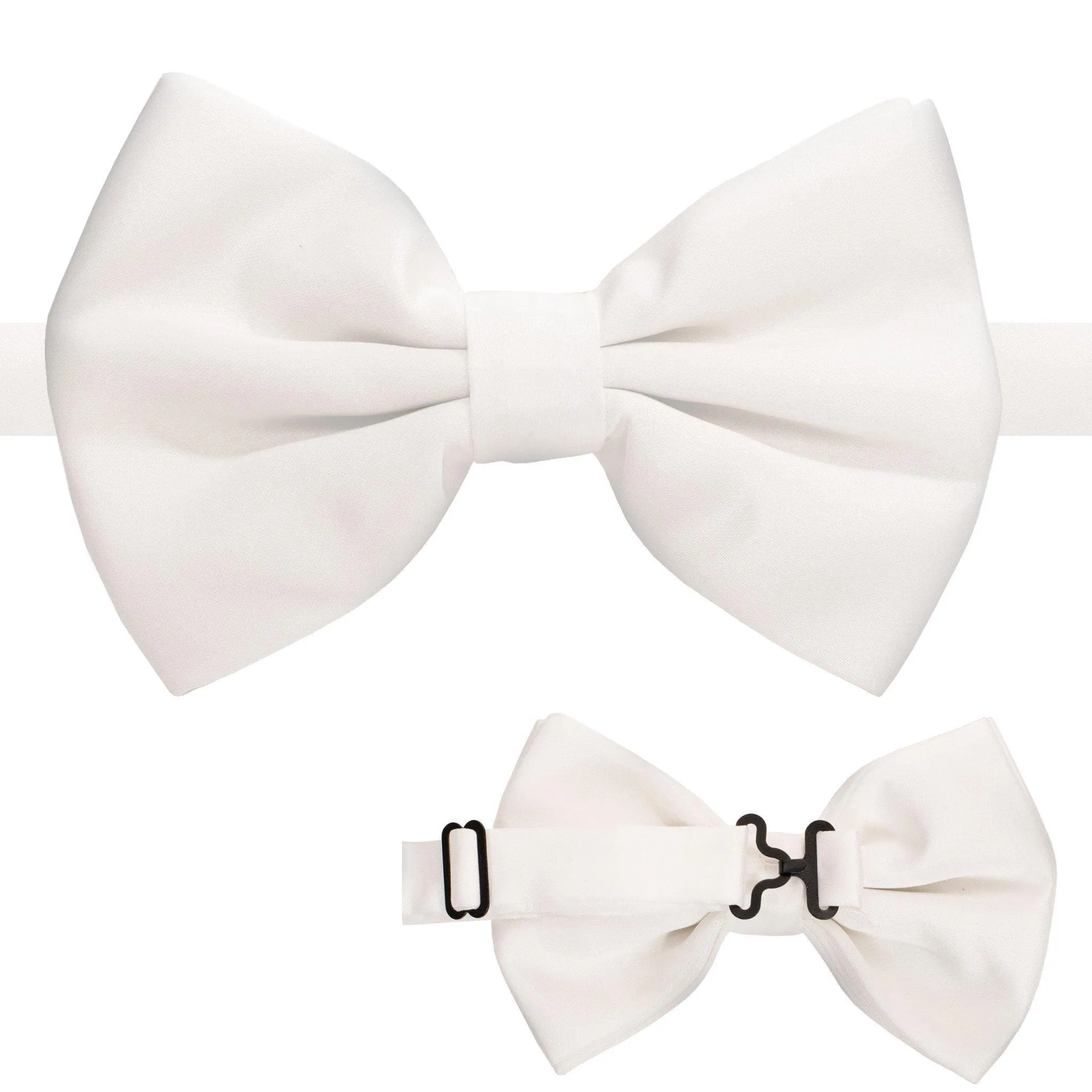 Axis White Adjustable Satin Bowtie