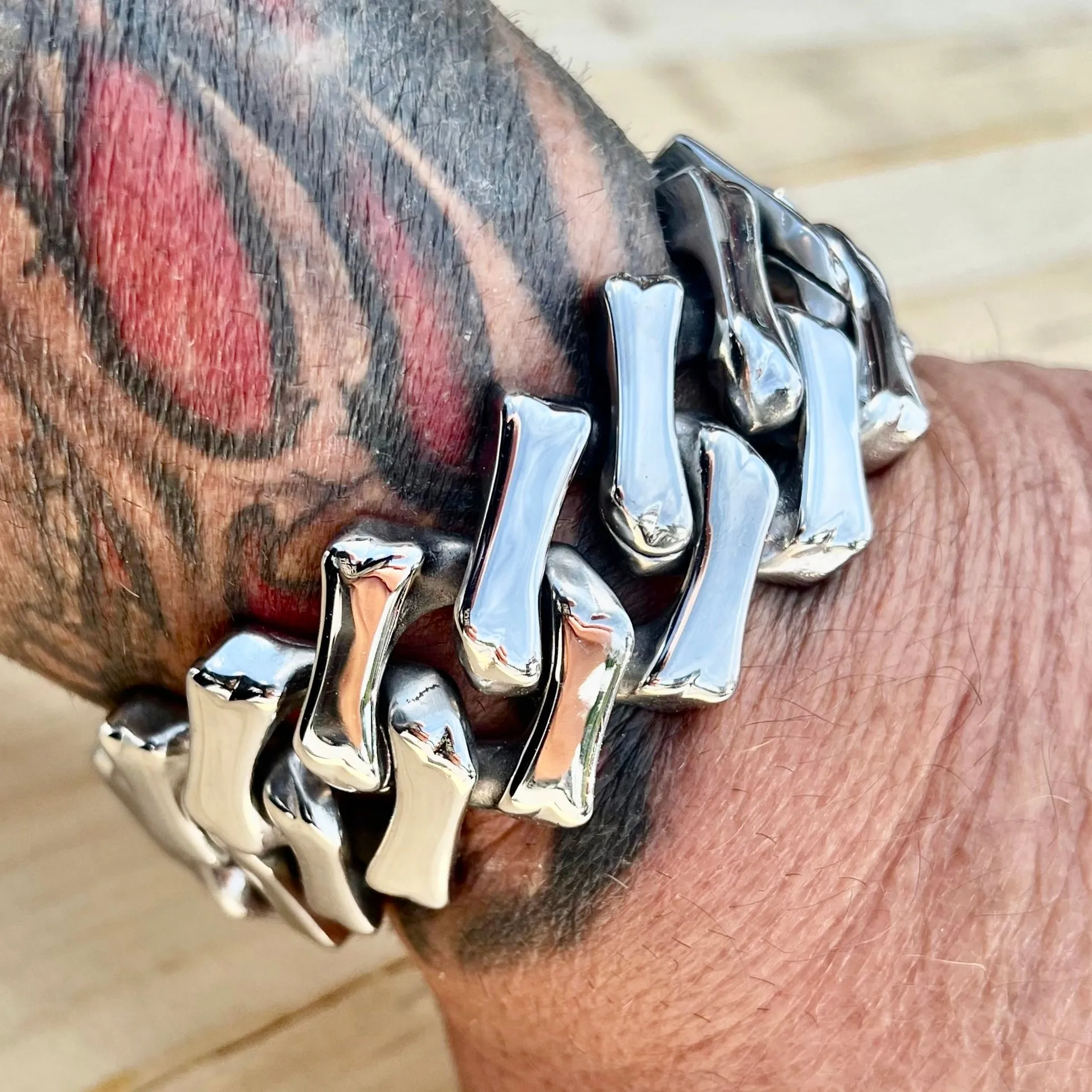 Bagger Bracelet - EASY BIKER - Bonez - Polished - 3/4” wide - B127