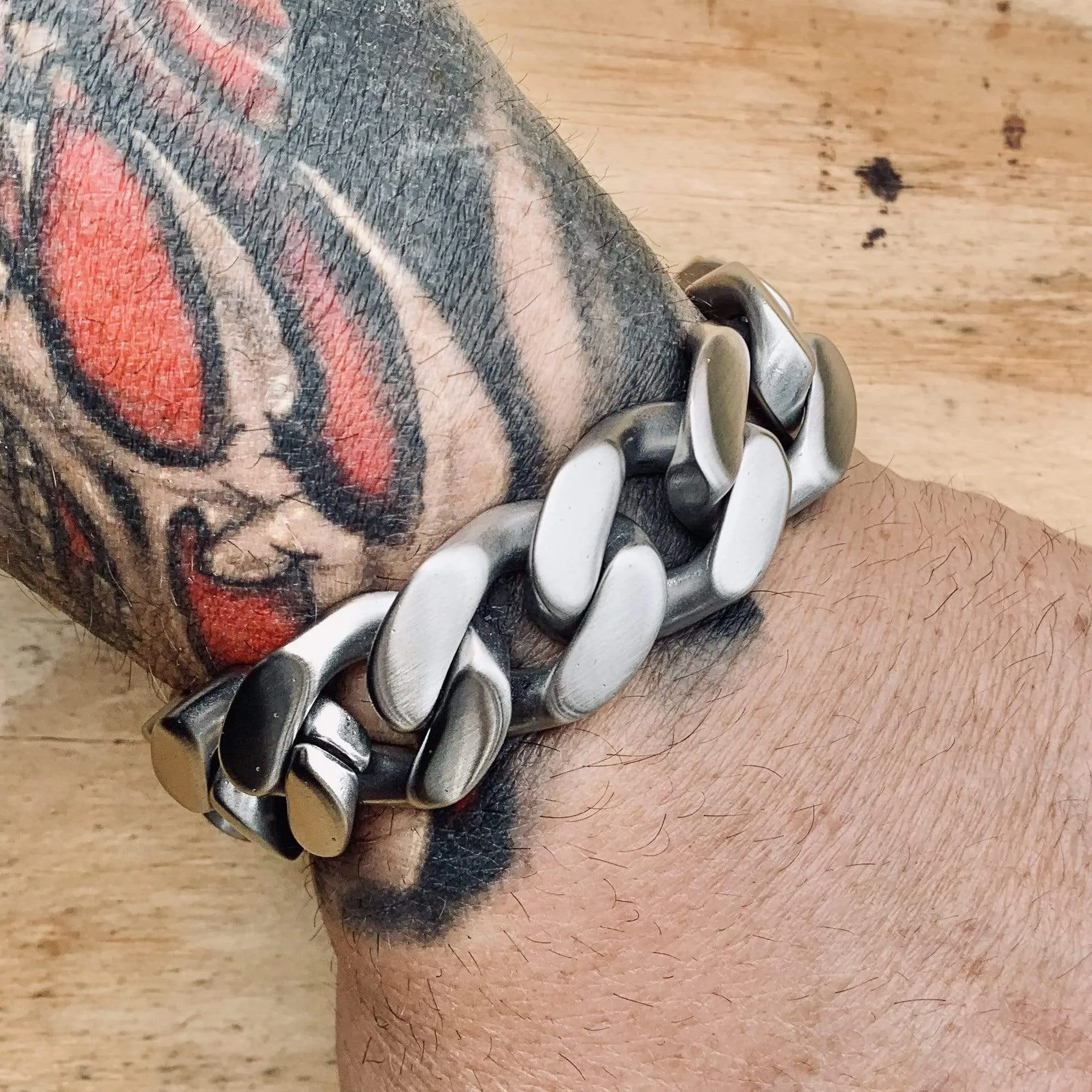 Bagger Bracelet - EASY BIKER - Brushed - 3/4 wide - B13