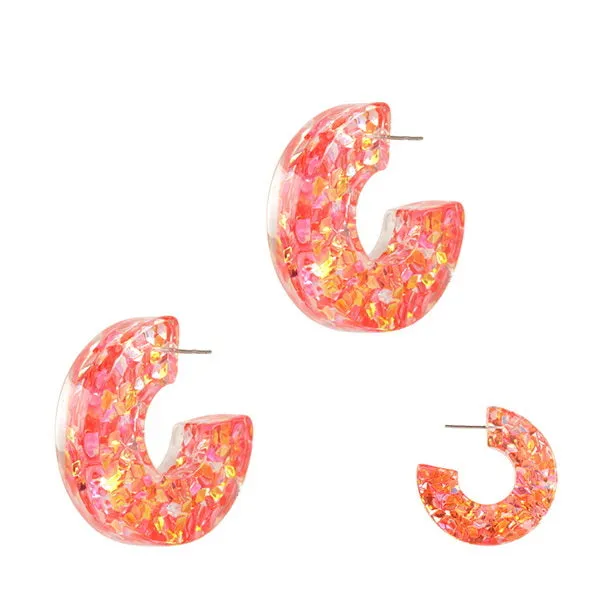 Barbie Theme Acetate Hoop Earrings