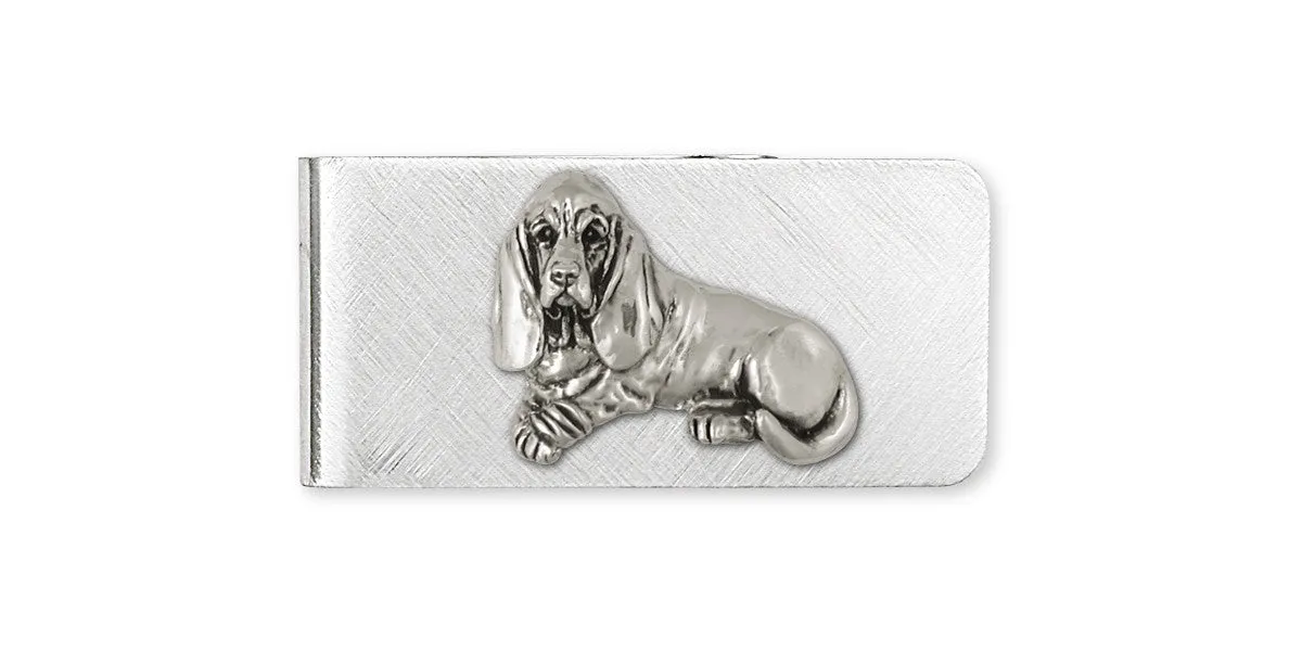 Basset Hound Money Clip Jewelry Sterling Silver Handmade Dog Money Clip BAS4-MC