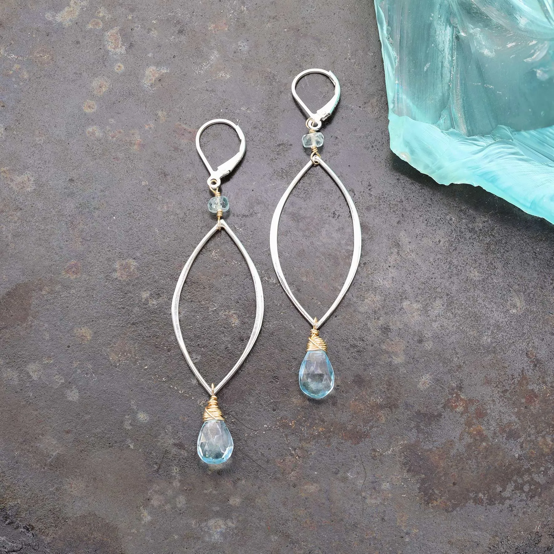 Big Sur - Sky Blue Silver Drop Earrings