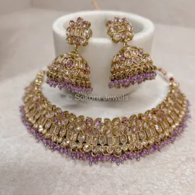 Bilkis Choker Set - Light Purple