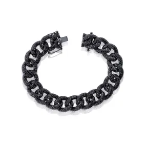 Black Diamond Curb Link Bracelet