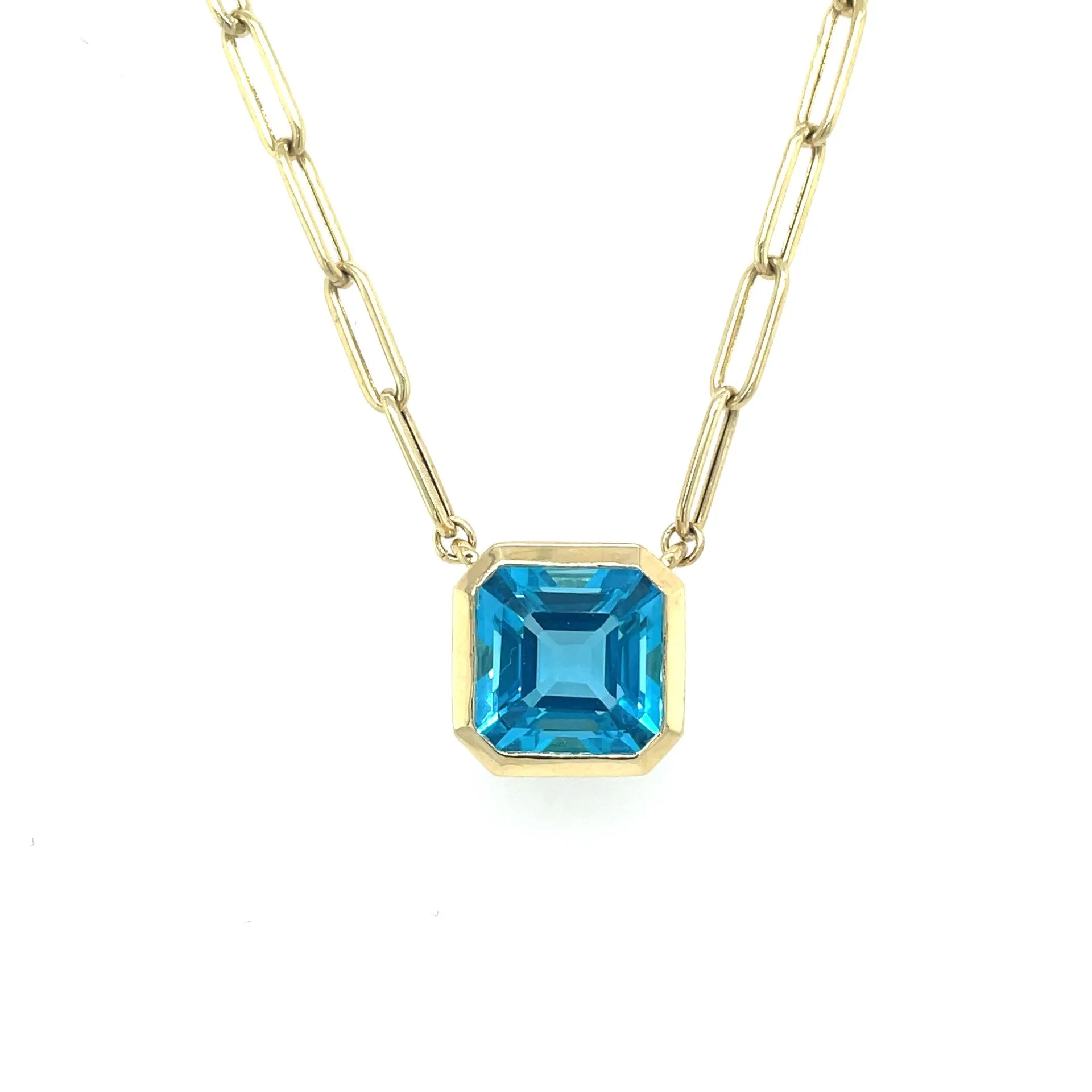 Blue Topaz Bezel Pendant