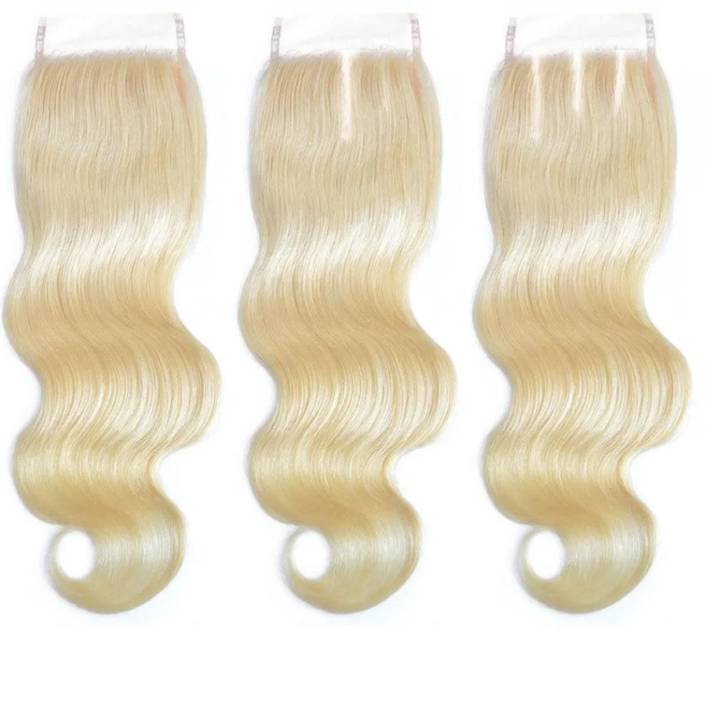 Body Wave Straight Blonde Lace Closure Human Hair