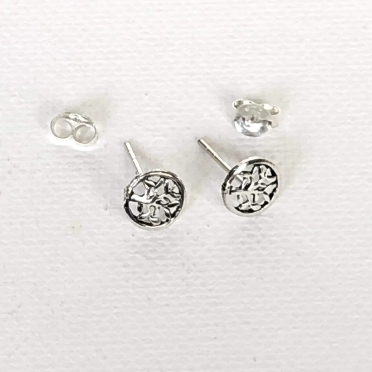 Boho Stud Earrings, Crystal Jewelry, Minimalist Style, Hypoallergenic Studs, Rhinestone Drops, Best Friend Gift, Silver Tree Earrings