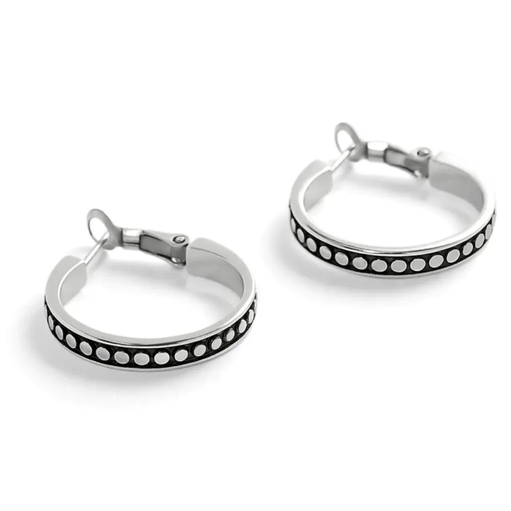 Brighton Pebble Dot Onyx Reversible Hoop Earrings