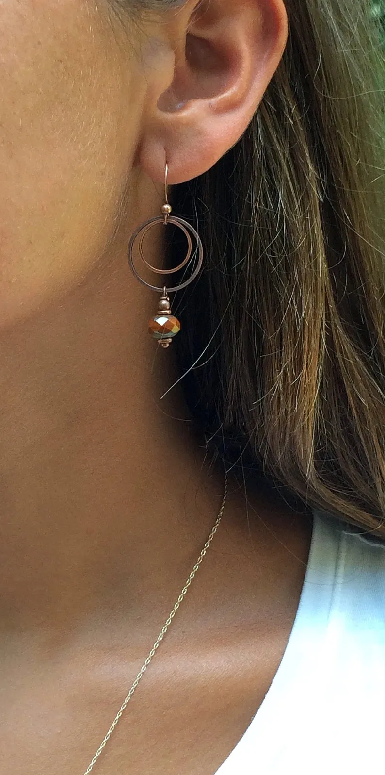 Burnt Orange Earrings, Burnt Orange Jewelry, Orange Hoop Earrings