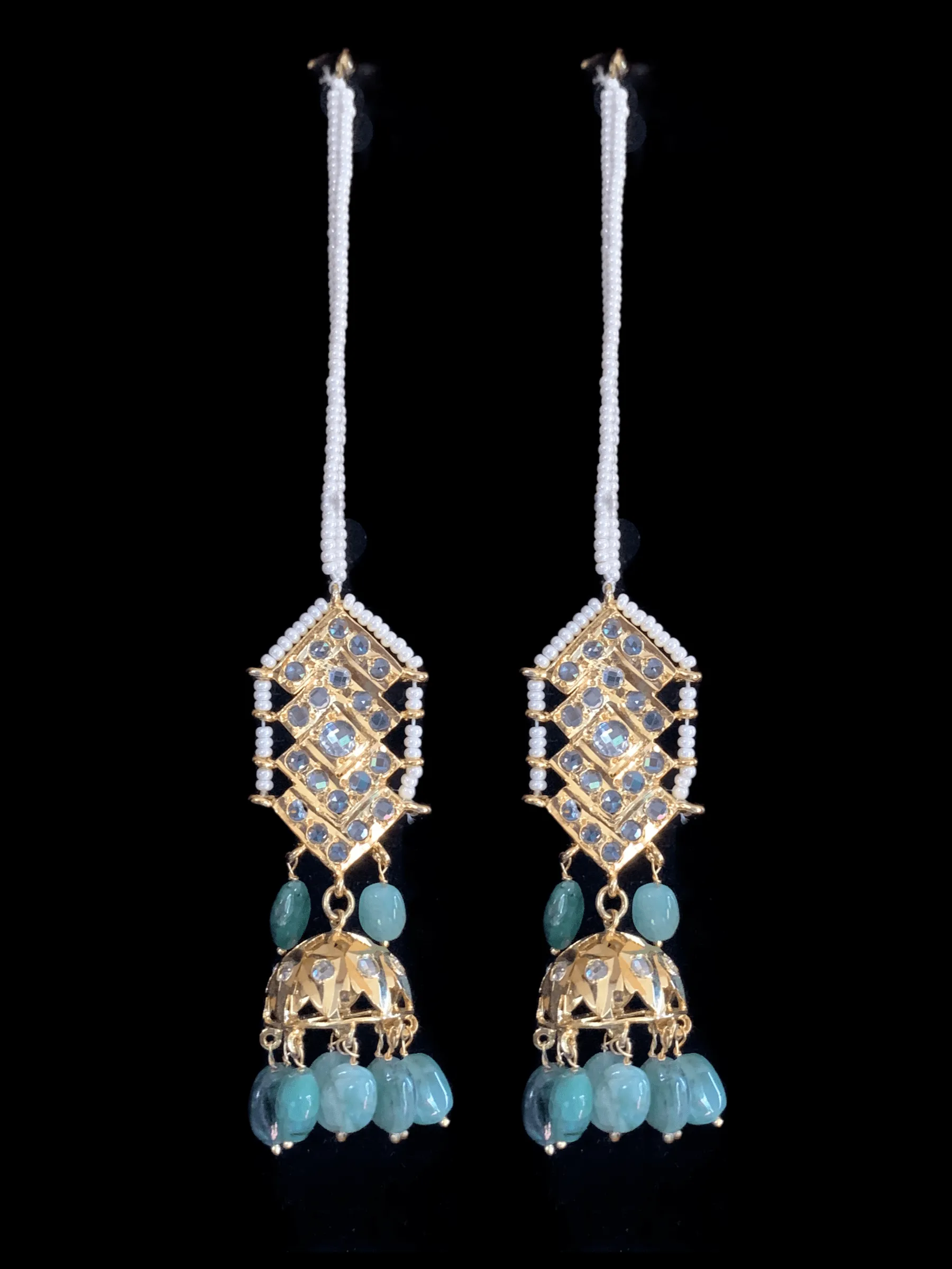 C107 MAHIRA v set in emerald beads (READY TO SHIP )