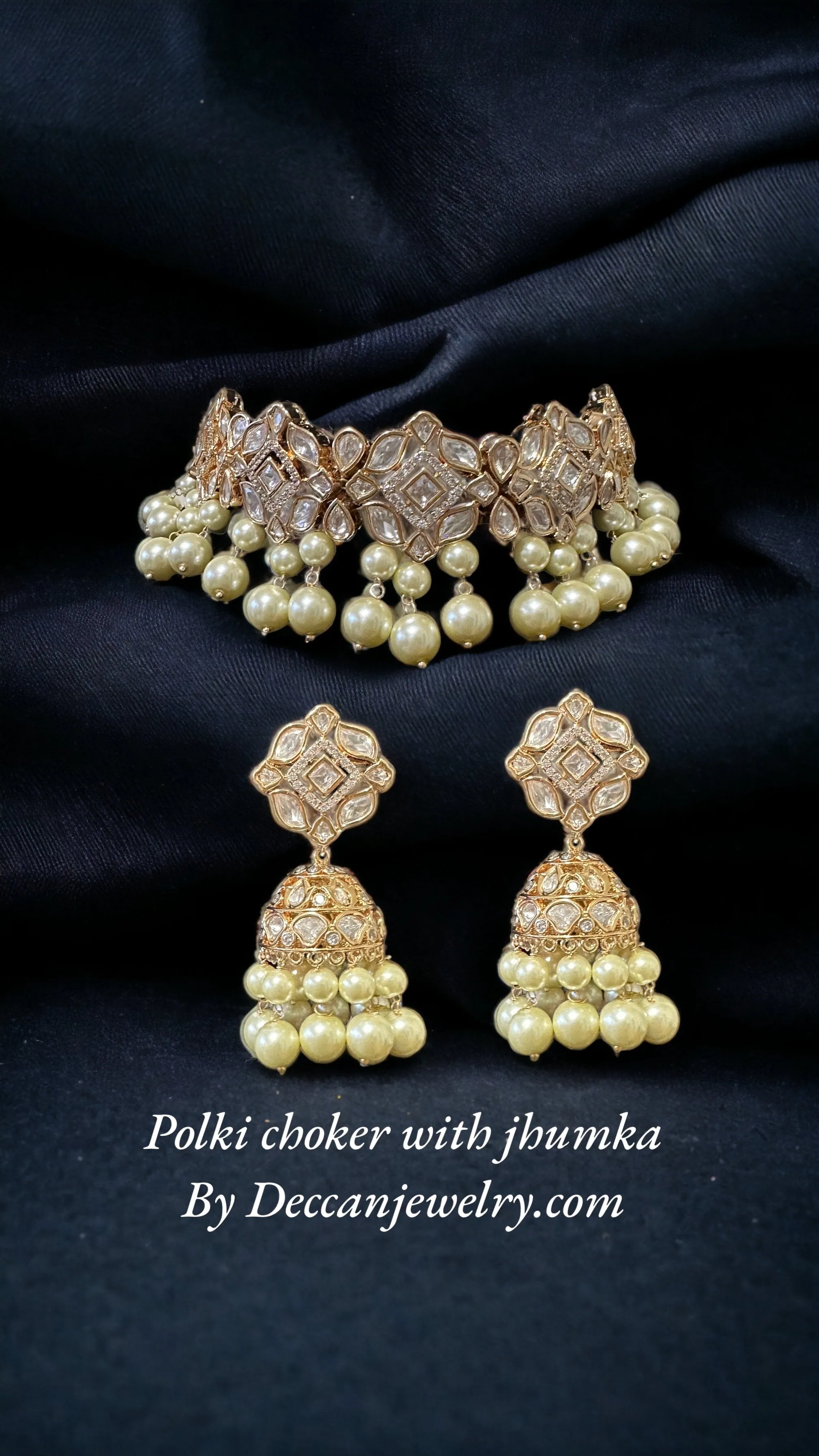 C305 Polki choker with earrings ( READY TO SHIP )