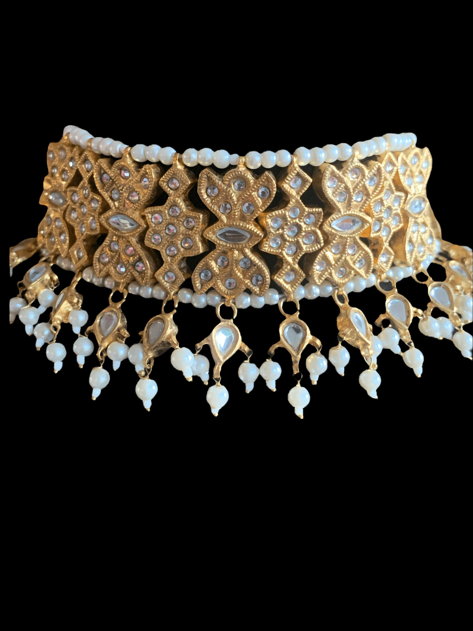 C91 Zehra kundan choker with jhumka   ( SHIPS IN 4 WEEKS  )